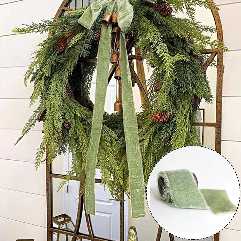 1pcs Gift Wrapping Goose Velvet Ribbon Grinding Edge Ribbon Grinding Edge Ribbon Silk Ribbon Hairy Edge Ribbon Velvet Ribbon