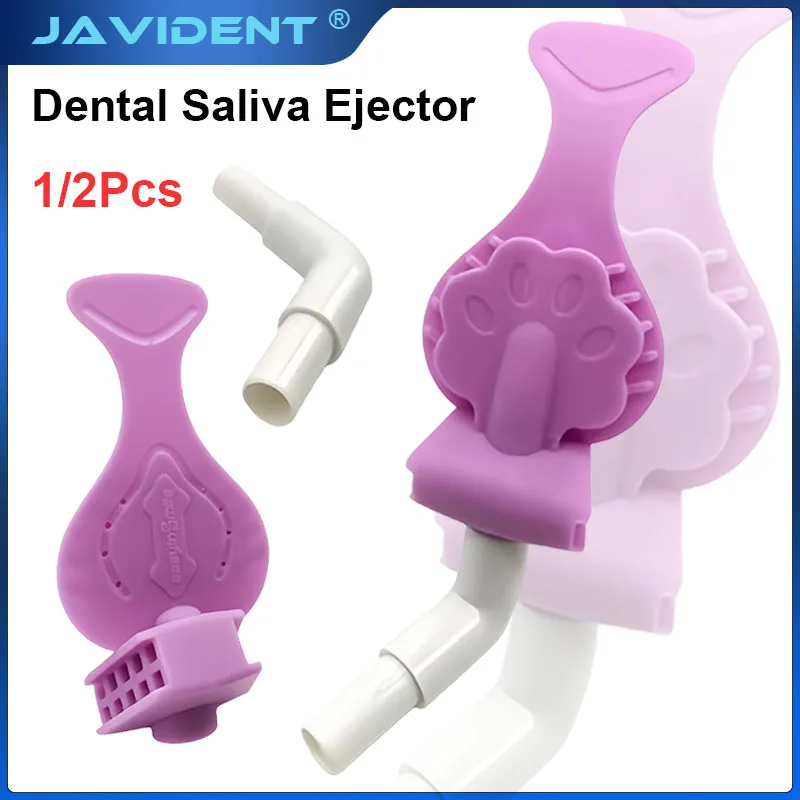 1/2Pcs  Dental Saliva Ejector Strong Suction Tube Bite Block Isolation Mouth Pieces Autoclavable Dryshield Adapater