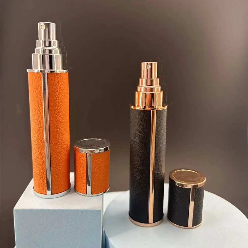 Butelka na perfumy z ekoskóry PU, 10 ml, szczelna, kosmetyczny pojemnik wielokrotnego użytku, pusty atomizer do perfum dla kobiet.