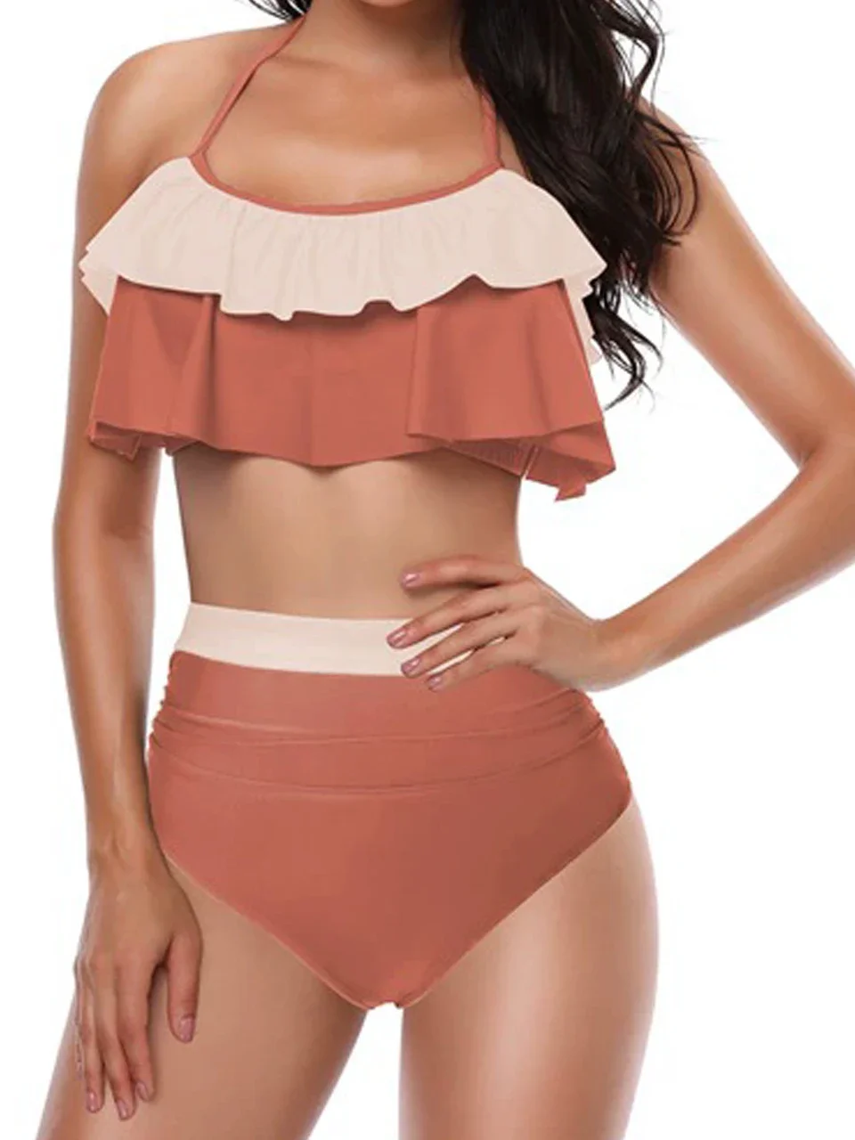 2025 moda wykończone frędzlami bikini kobiety zasznurować strój kąpielowy stroje kąpielowe z wysokim stanem kostiumy kąpielowe kobiece letnie kąpiących się pływanie strój kąpielowy