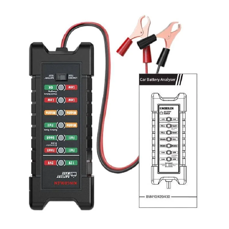

12V 24V Battery Tester Machine Protection Alternator Check Voltage Detector For Car Lawn Mower Motorcycle Yacht