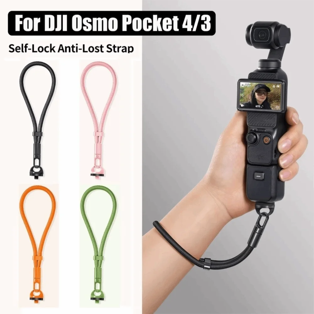 Self-Locking Action Camera Wrist Strap With 1/4 Screw Anti-Fall Camera Wrist Lanyard for DJI OSMO Pocket 4Pro Luna ultra
