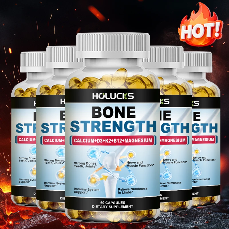 Calcium & Magnesium Supplement with Vitamin D3 K2, Supports Bone Density, Muscle Function, Joint Flexibility & Long-Term Health