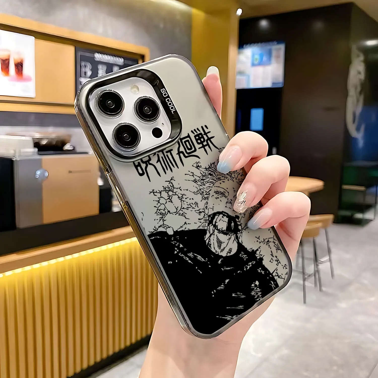 Black Anime Jujutsu Kaisen Case for Samsung A73 A72 A55 A54 A53 A35 A34 A33 A32 A30 A24 A23 A22 A14 A05 4G 5G Matte Shockproof