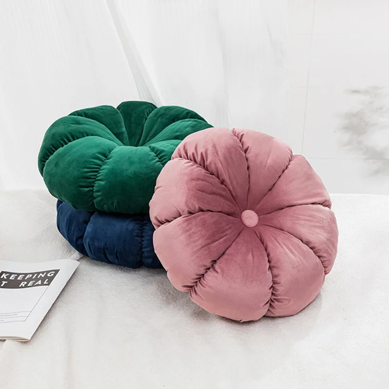 

Solid Pumpkin Chair Cushion Round Mat Velvet Soft Padded Cushion Pad Office Home Sofa Or Car Garden Sun Lounge Seat Cushion