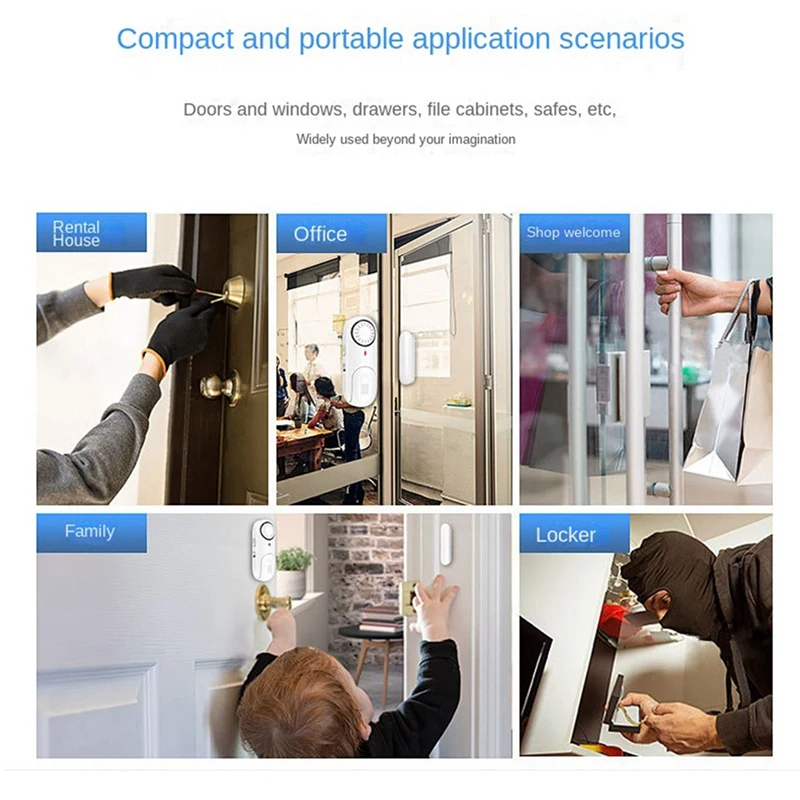 스마트 문짝 창문 센서, 스마트 홈 문짝 감지기, 문짝 및 창문 도난 경보, 문짝 열기 경보, 1 세트