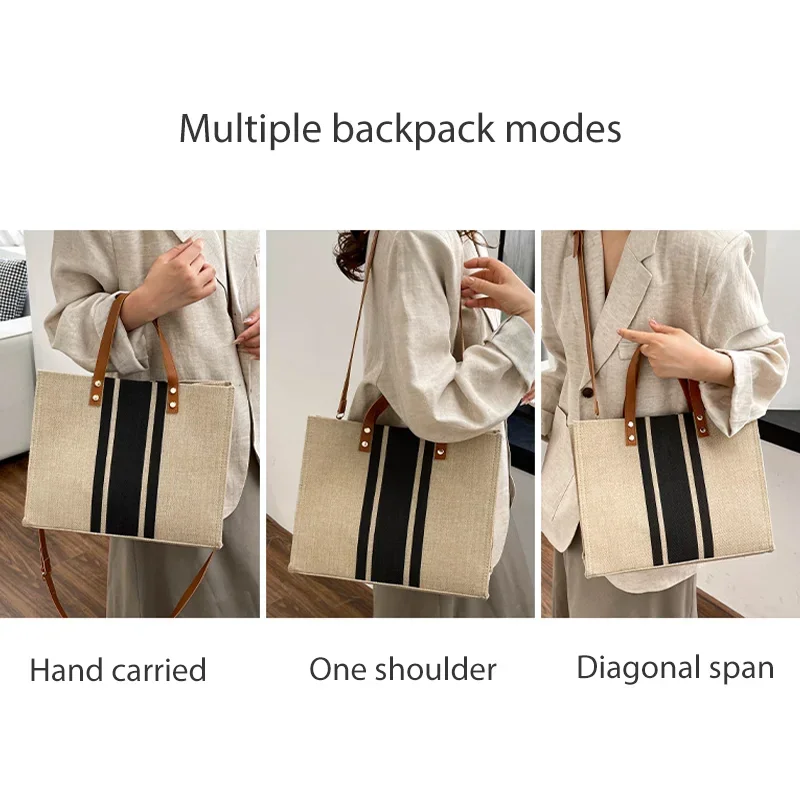 Women's Canvas Handbag Office Briefcase Commuter Crossbody Bag Fashion Large Capacity Bag