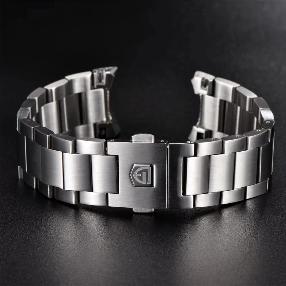 PAGANI DESIGN Original PD1617 Watch Silver Jubilee Bracelet Width 22MM Length 220MM 316L Stainless Steel Strap ﻿