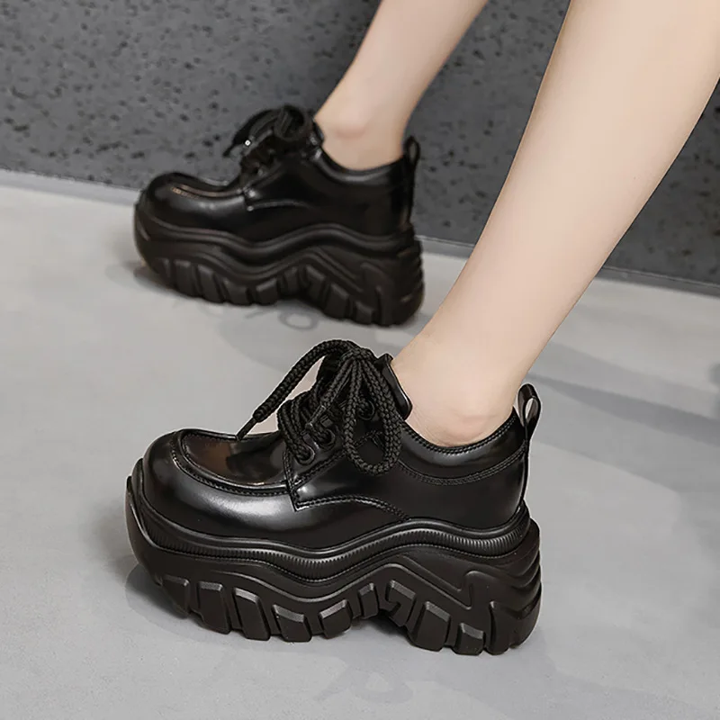 

2026 New High Wedges Women Pumps Fashion Tide Loafers Synthetic Leather Ladies Shoes Female Office Working Leisure Platform Shoe