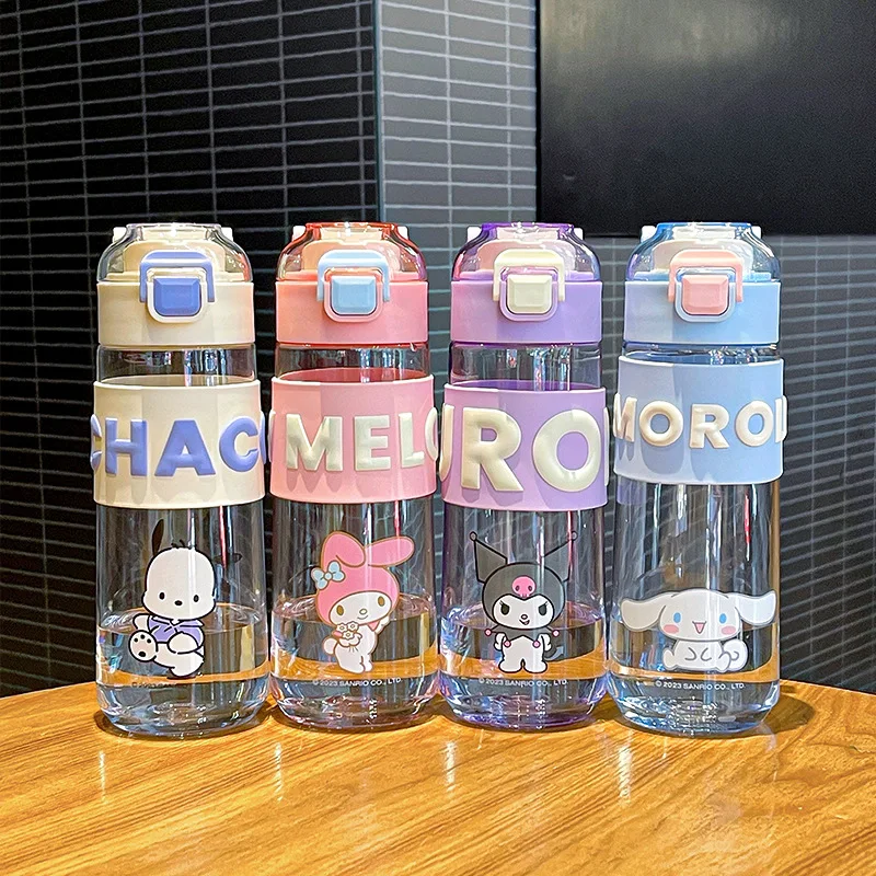 

Пластиковая чашка Sanrio Chic — прямая чашка для питья большой емкости с ручкой, портативная для девочек и детей