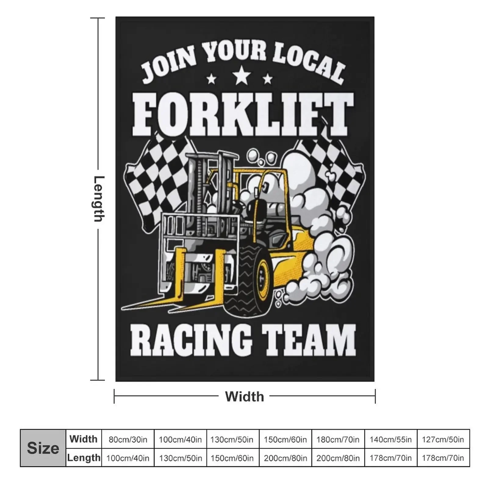 Forklift Racing Team Funny Throw Blanket Plush Warm blankets ands Tourist Plaid Heavy Blankets