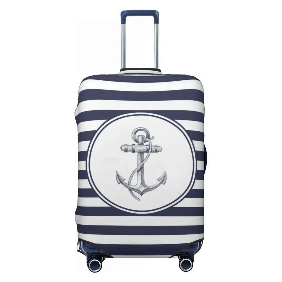 Juste de bagage élastique personnalisée pour valise de voyage, bleu marine, Strihear, injecteur nautique, housses de protection, convient à 18-32 po