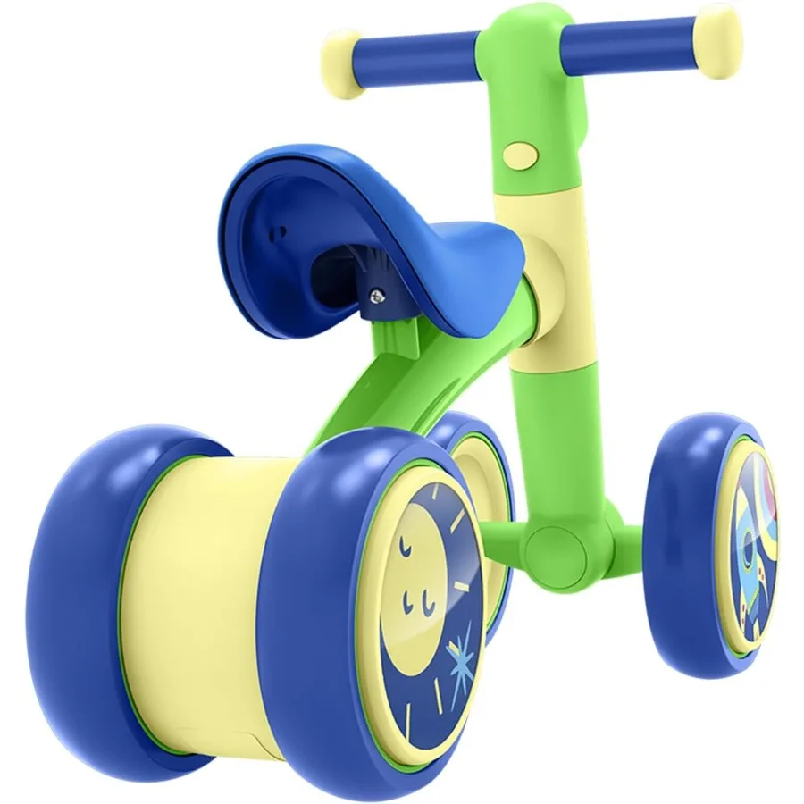 Bounce Balance Bike Four Wheels Ride on Indoor and Outdoor Lightweight Ages 12-24 Months