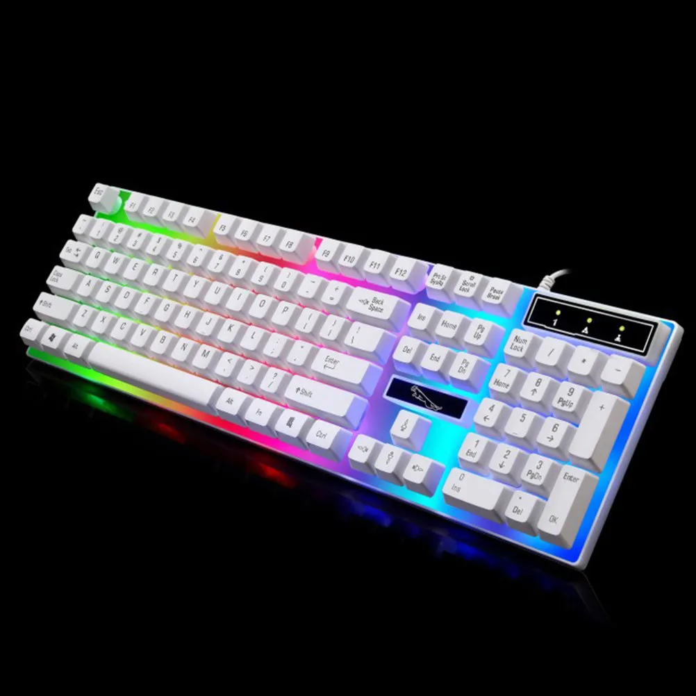 Backlight USB Keyboard for Computer Laptop Phone Tablet Portable Slim Design Comfortable Keys Glow Keyboard Wired Computer