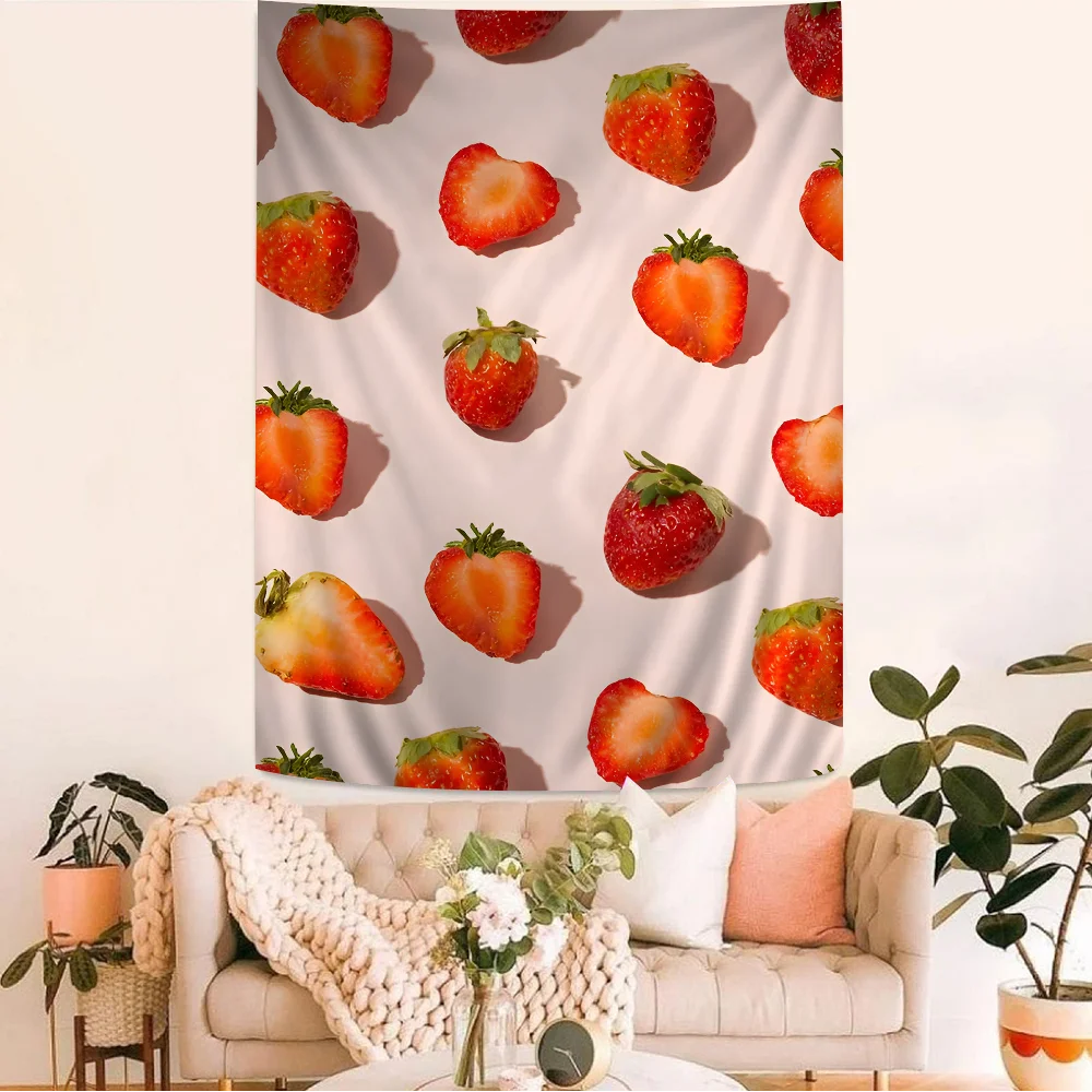 

Fresh Fruit Printed Large Wall Tapestry Indian Buddha Wall Decoration Witchcraft Bohemian Hippie Decor Blanket