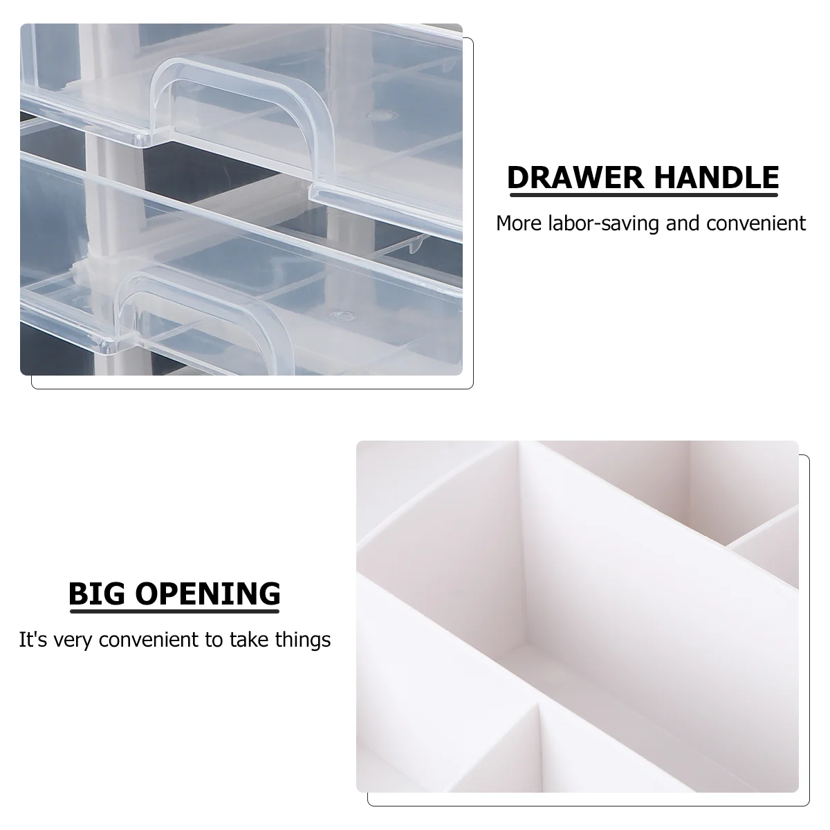 Small Item Storage Cosmetics Case Acrylic Container Drawer Organizer Portable Box Desktop