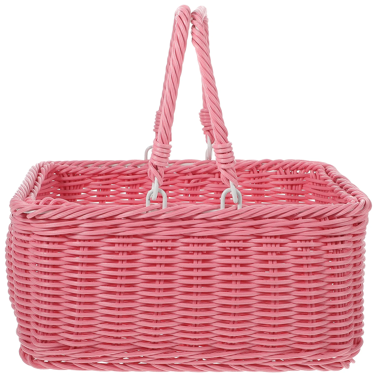 

Portable Woven Picnic Basket for Outdoor Dining and Storage Rustic Handmade Fruit Flower Gift Basket with Handle