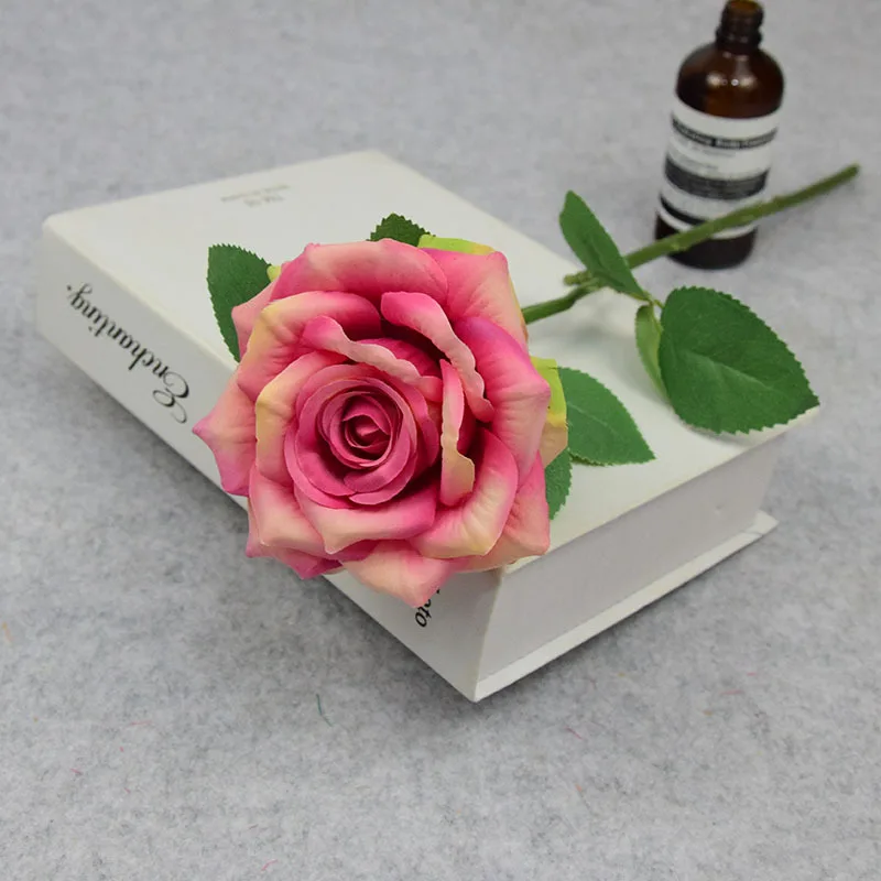 20PCS DIY Artificial Flowers Bouquet Real Touch Roses Floral Crafts for Table Party Wedding Home Birthday Decor Flower Wholesale