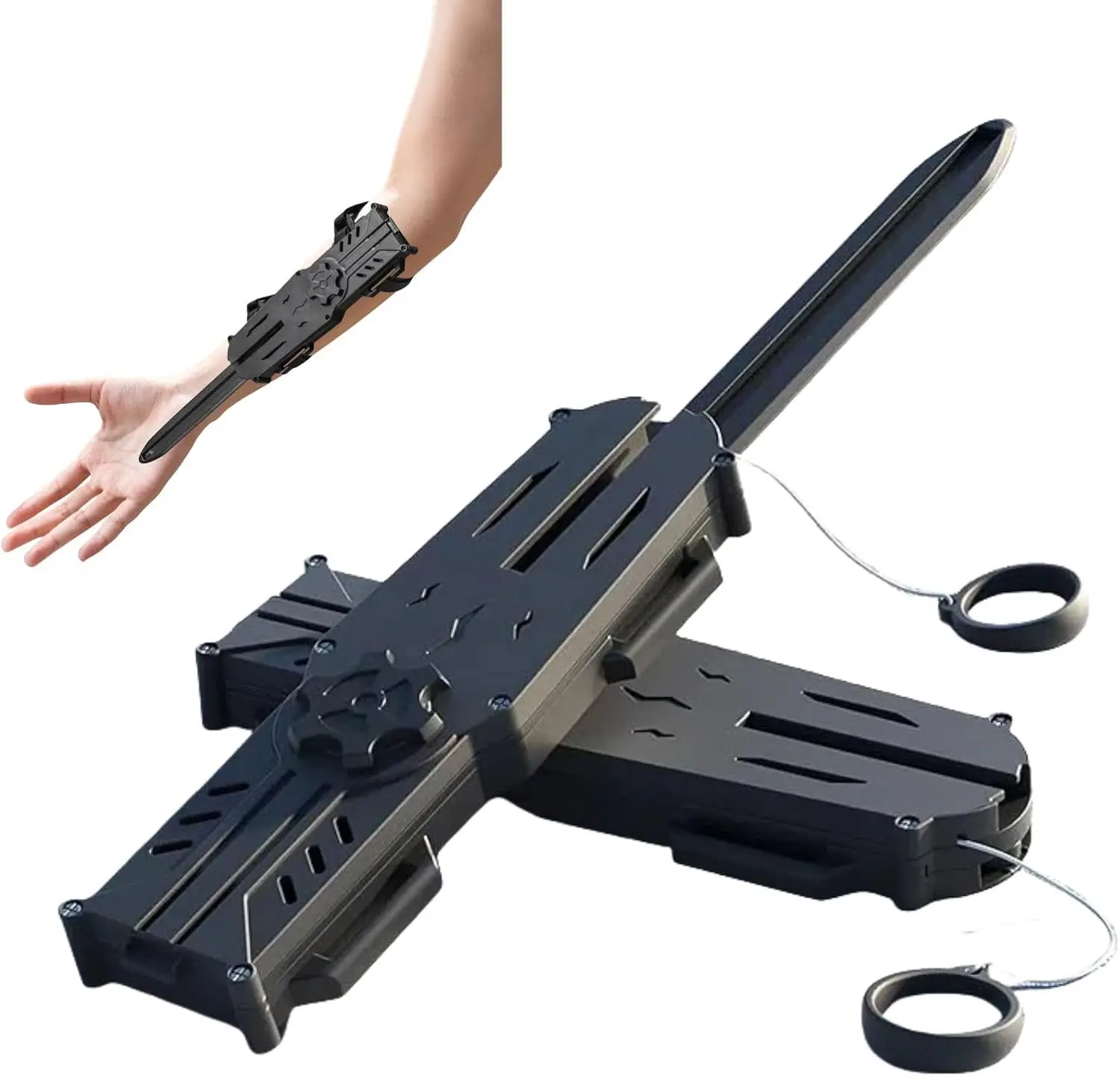 Espada de juguete Assassin's Sleeve, juguete interactivo para niños, para jugar al aire libre o en interiores, con lanzamiento automático y reciclaje, regalo de cumpleaños