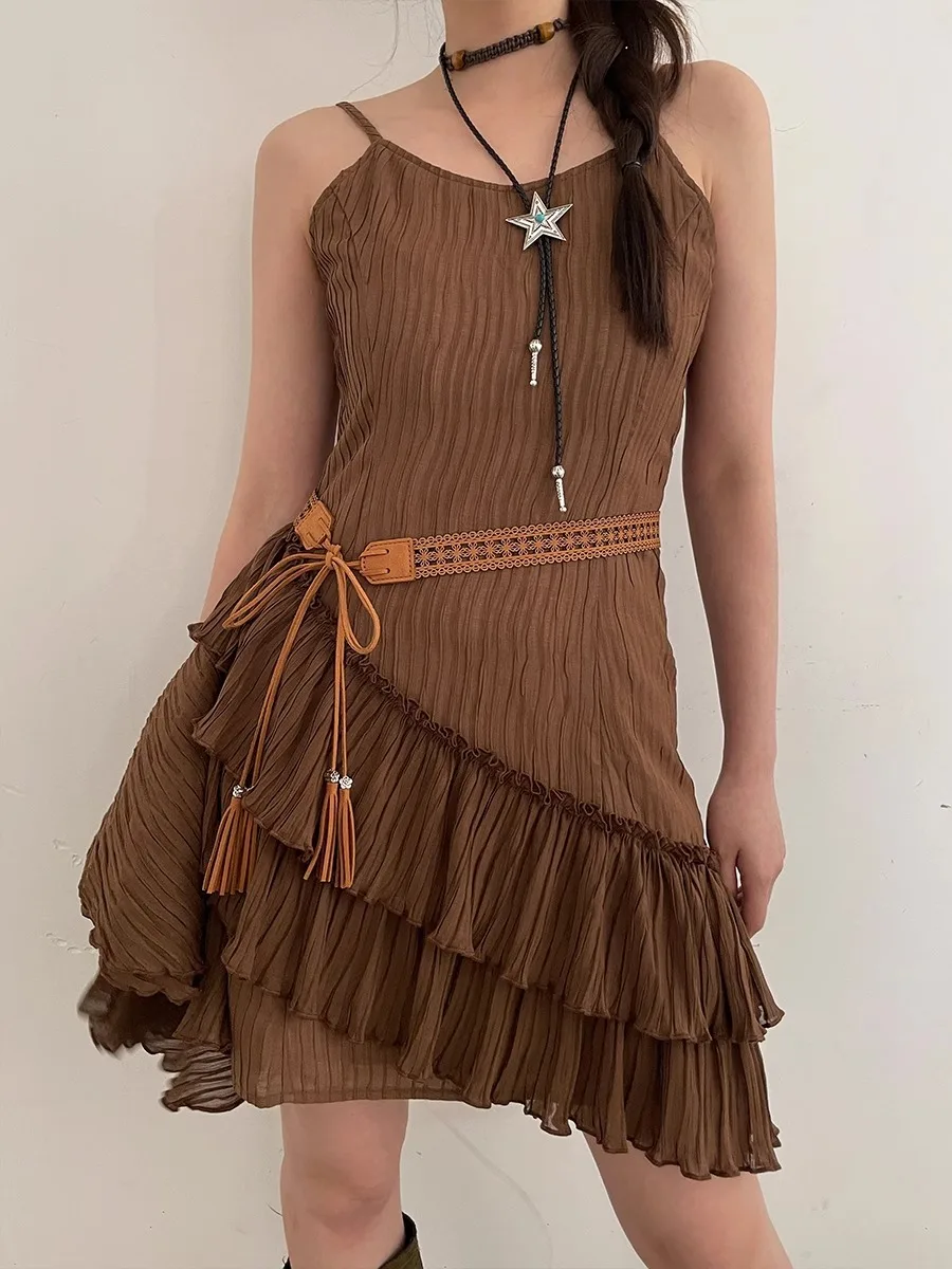 Braided Hollowed-Out Ethnic Belt New Bohemian Accessories Thin Leather Belt With Skirt Ins High-End Sense Of Versatile