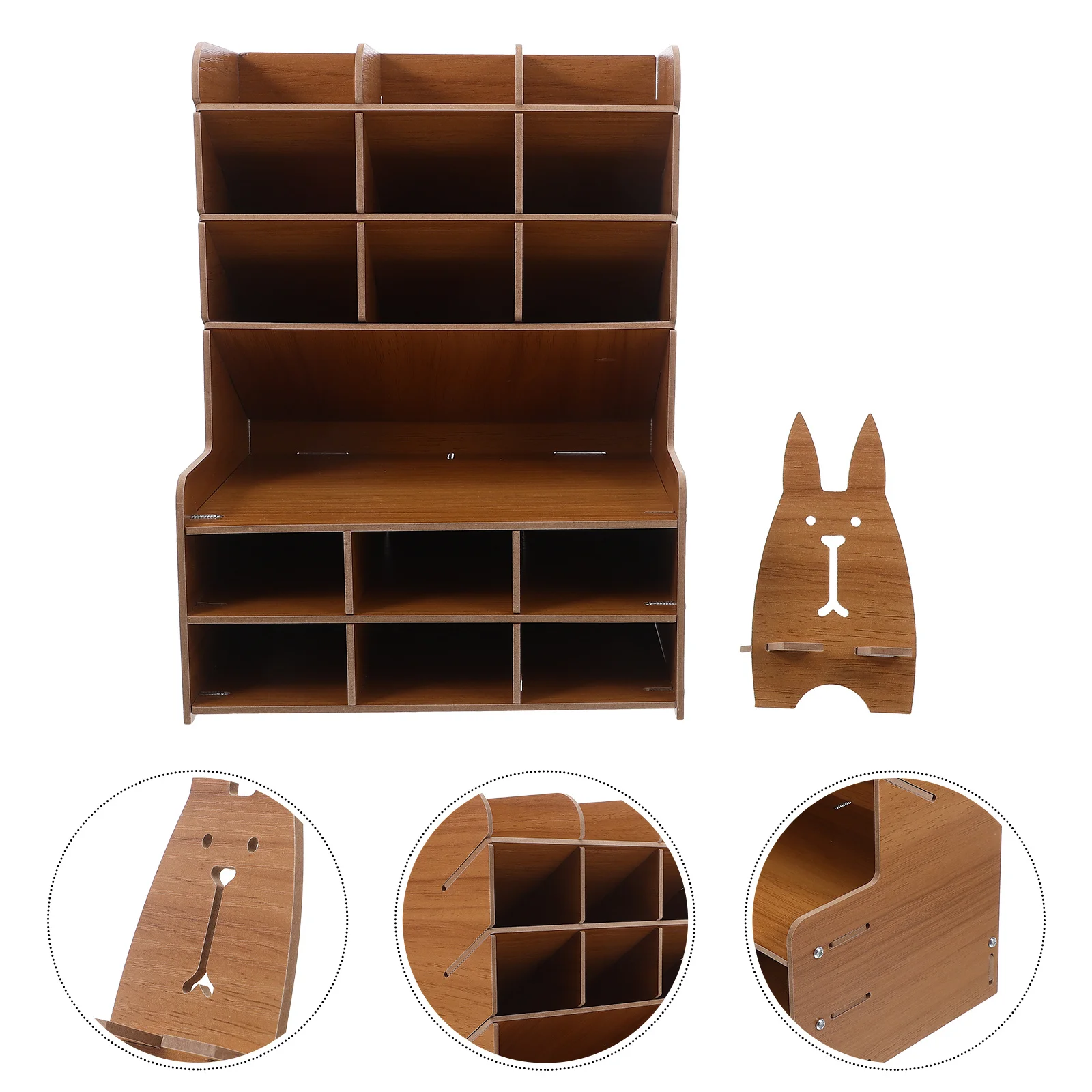 

Divided Plastic Pen Organizer Rack for Desk Office Stationery Storage Box Attractive Writing Tools Holder Home Use