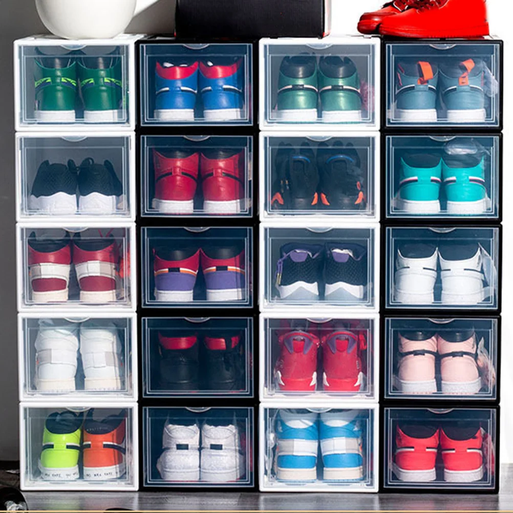 

Plastic Shoe Box Storage Container Organizer Sneaker Boxes Dustproof Assembly Transparent High Strength Safe
