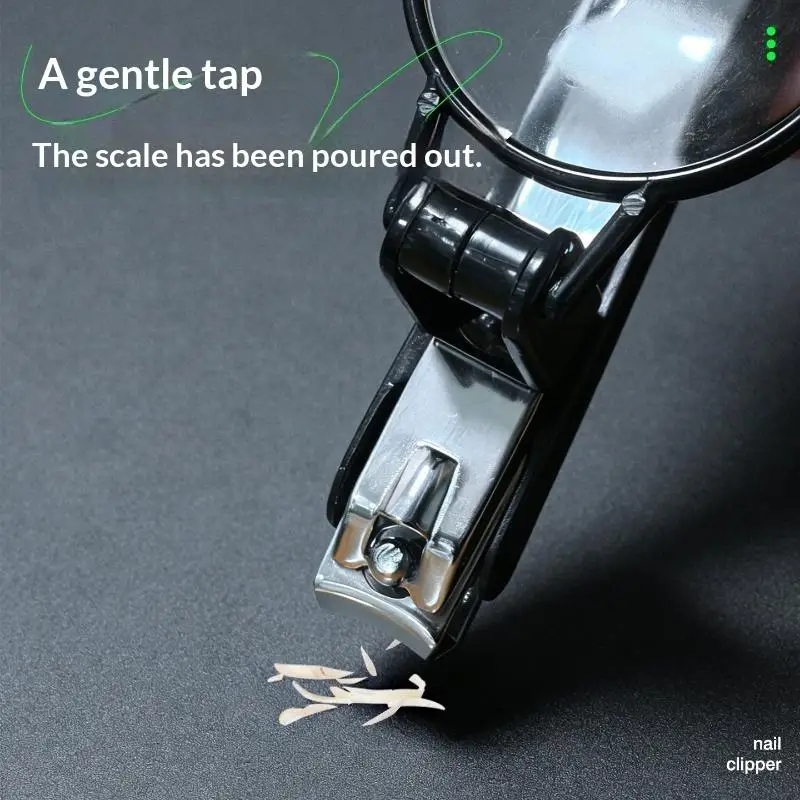 Magnifying Glass Nail Clipper Wide Jaw Large Anti-Splash Nail Cutter for Thick Nails Household Use 1PC