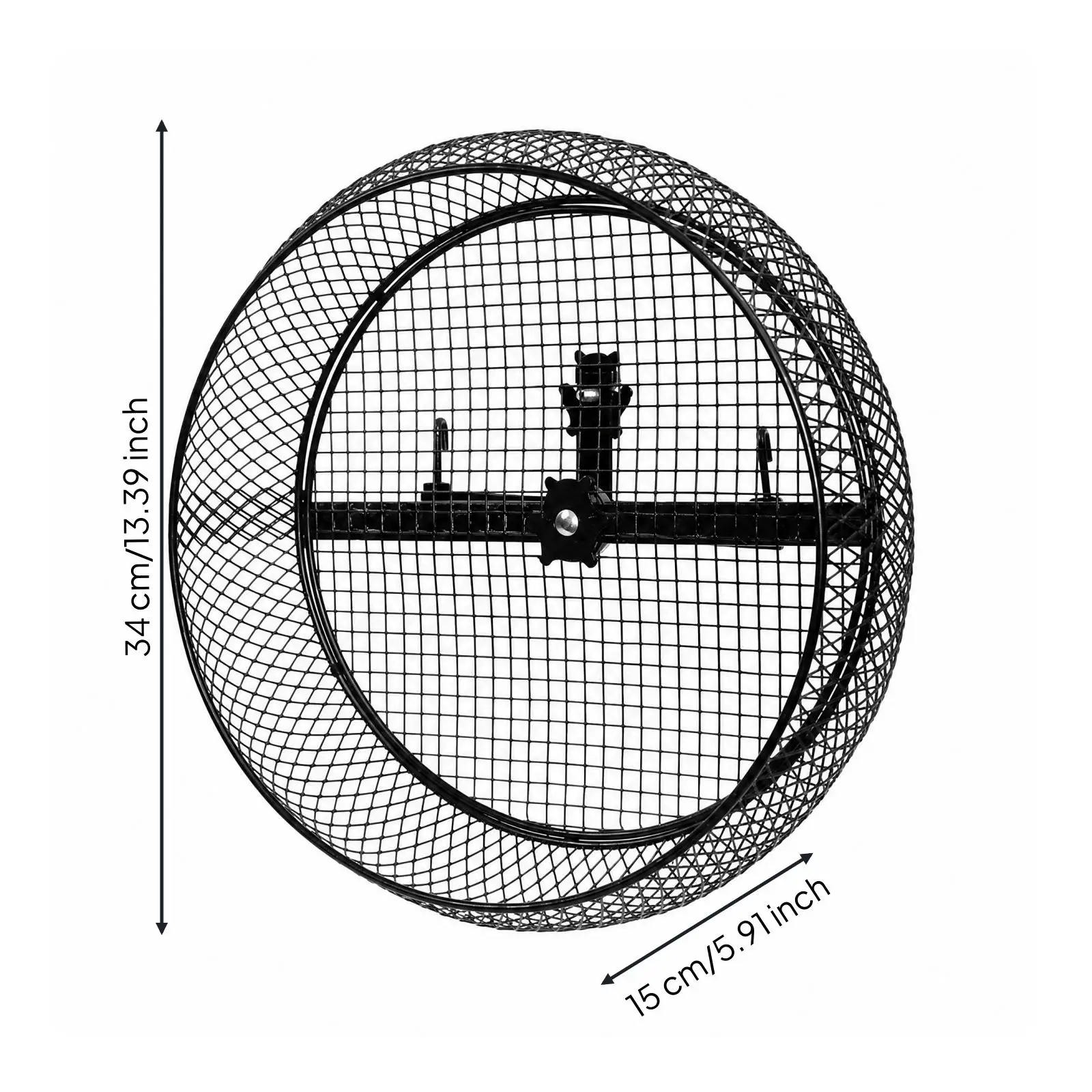 Hanging Hamster Wheel Stainless Steel Mesh Running Surface Cage Mount Exercise Toy for Small Pets