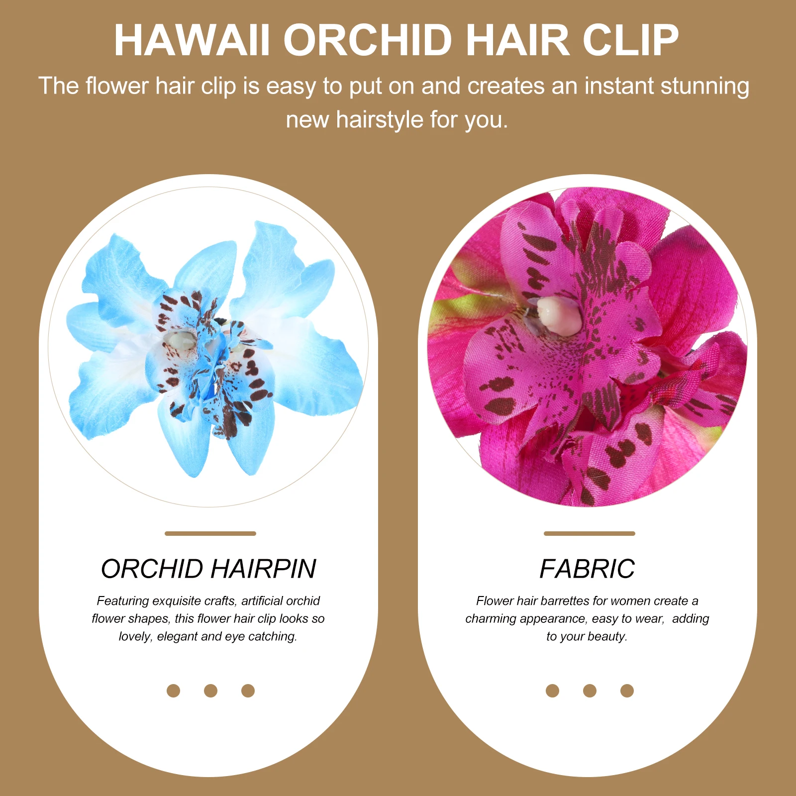 

20 Pcs Artificial chid Flower Hair Clips Women Girls Wedding Banquet Prom Accessories Hawaiian Decor Floral Headwear Summer