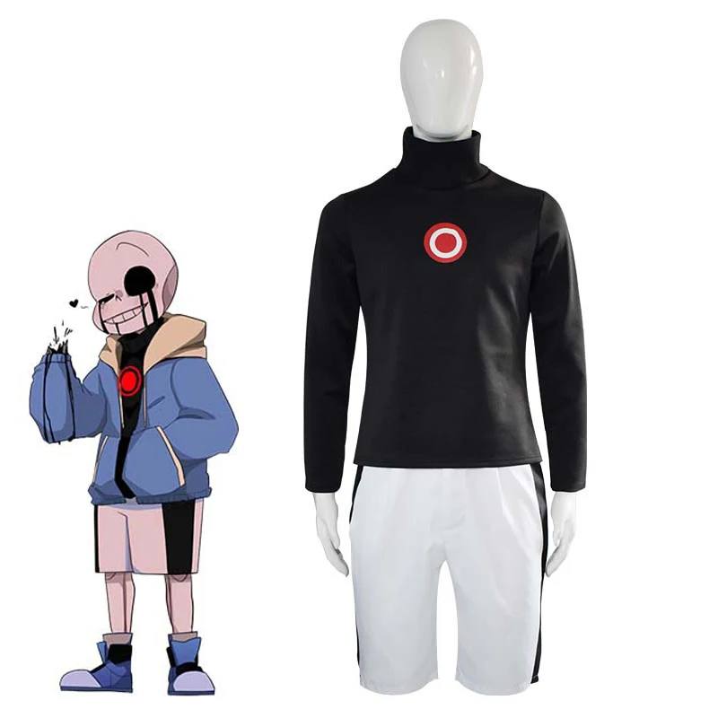 Killer Cosplay Game Undertale Costume For Men Black Top Shorts Full Set Halloween Carnival Party Suit Comic Com Show Outfits