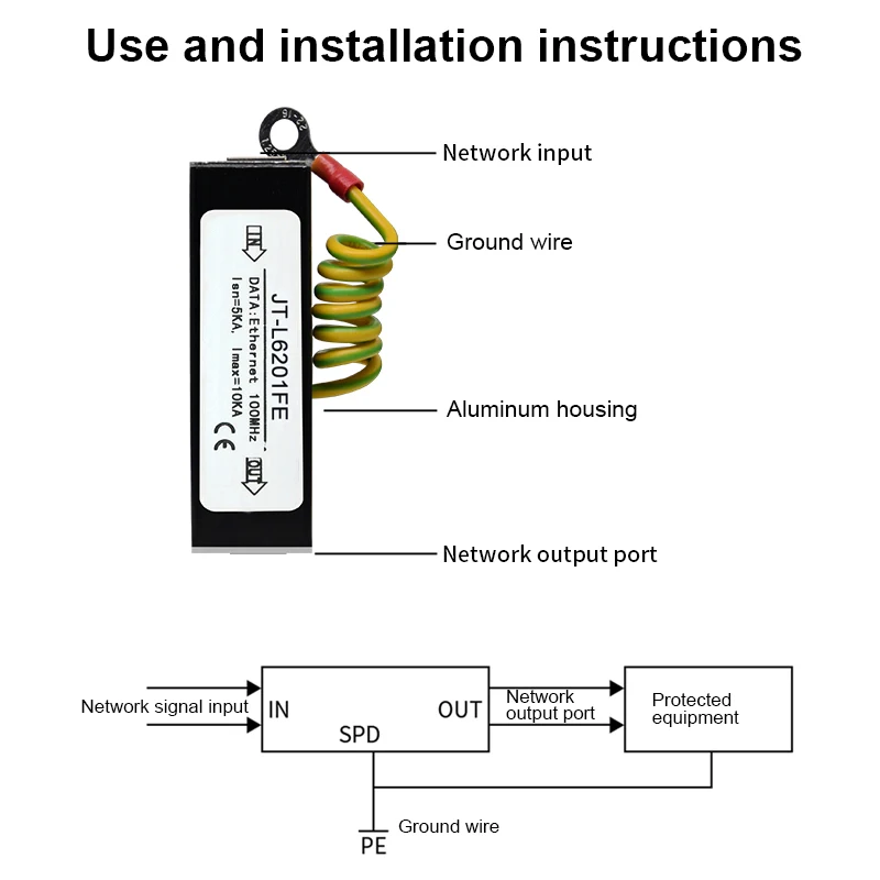 Network RJ45 Surge Protector,Protection device, Lightning Arrester,SPD for 100M Ethernet Network