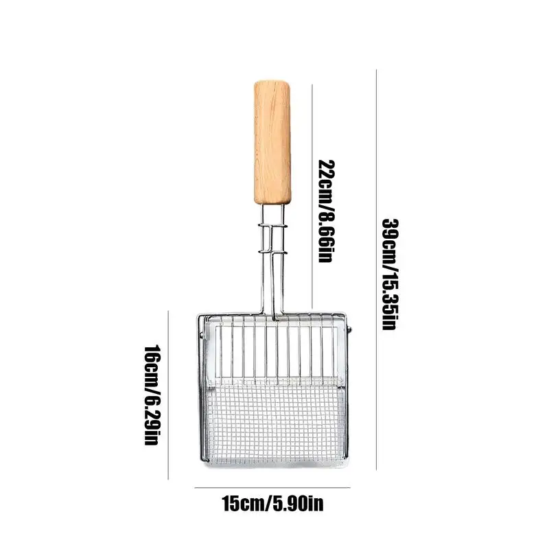 Pala per lettiera per gatti in metallo antiaderente a maglia fine Scooper per gattini con testa piatta ergonomica portatile push-pull design forniture per gatti