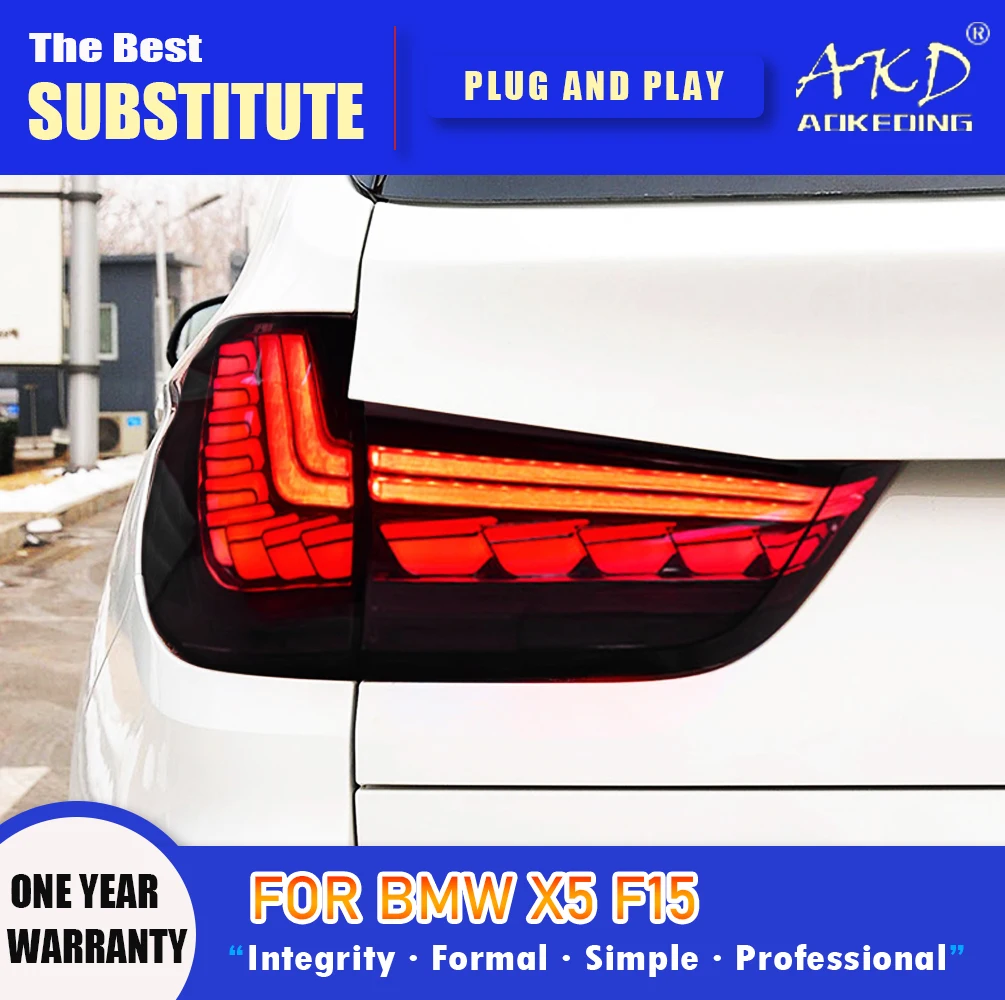 AKD Tail Lamp for BMW X5 F15 LED Tail Light 2014-2018 F15 Rear Fog Brake Turn Signal Automotive Accessories