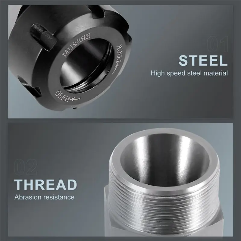 PERFECT MODERN ER32 Collet Chucks Block Set Of 2 Square And Hex Workholding Holder For CNC Lathe Engraving Machine
