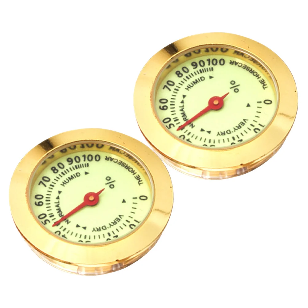 

2 Pcs Humidifier Gauge Humidor Hygrometer Analog Cigar Humidity for Accessories