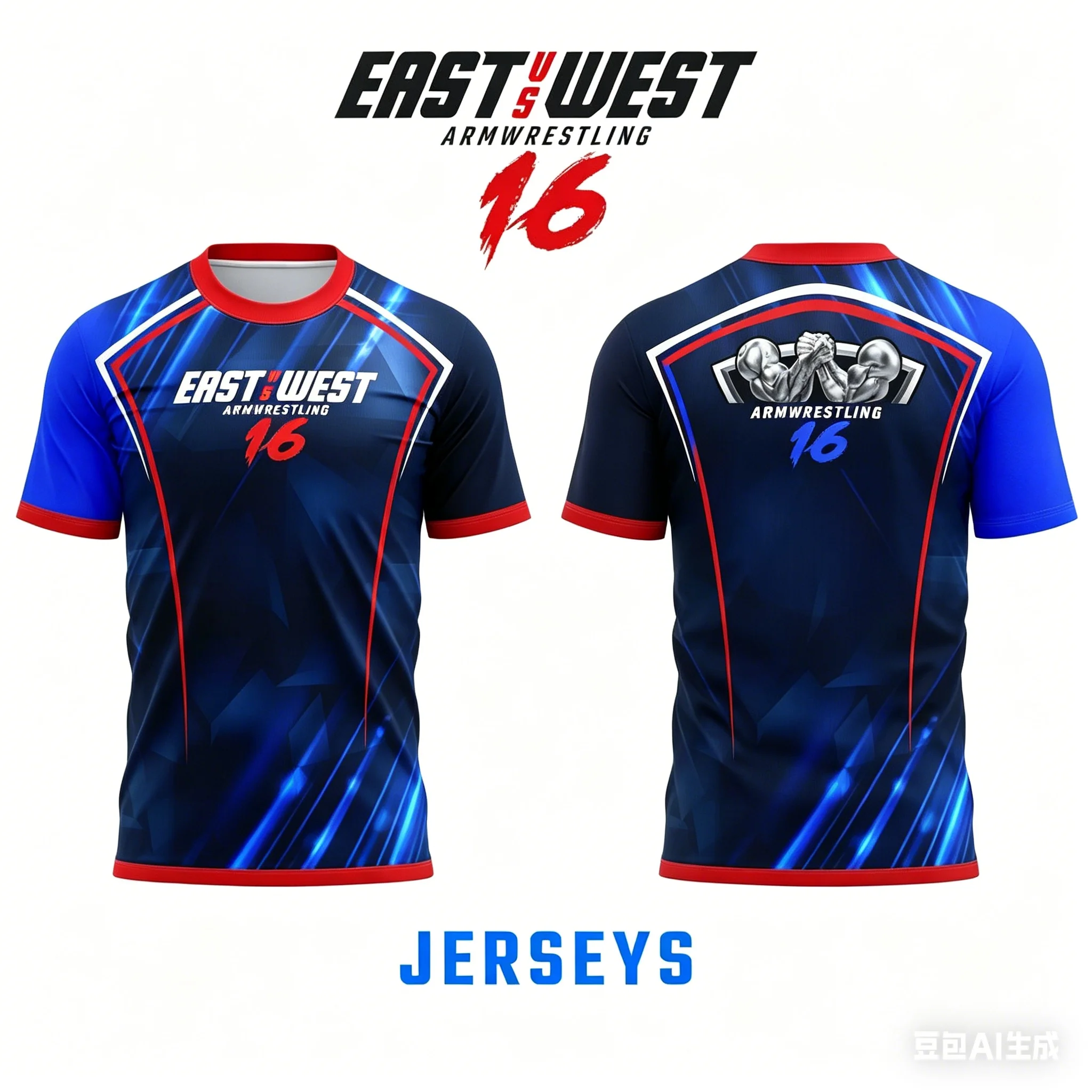 Camiseta Deportiva Unisex de Manga Corta para el Torneo de Lucha de Brazos EVW East Vs West 2026