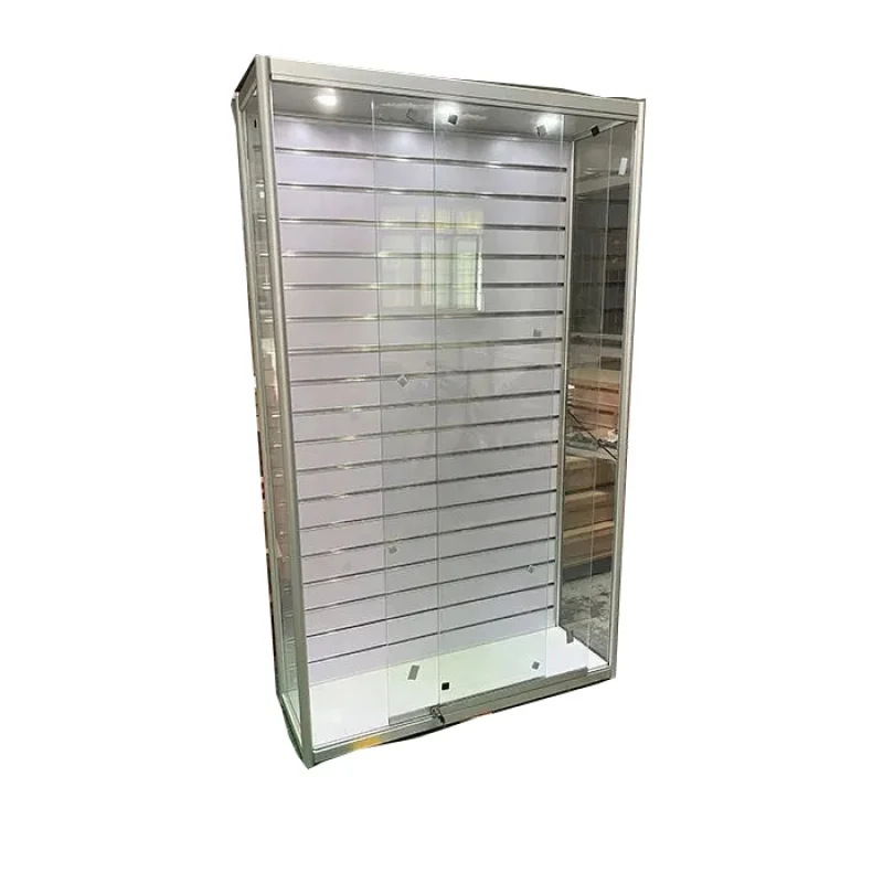 custom.slatwall LED Lighting Lockable Sunglasses Optical accessory Storage Rack Show Display Cabinet