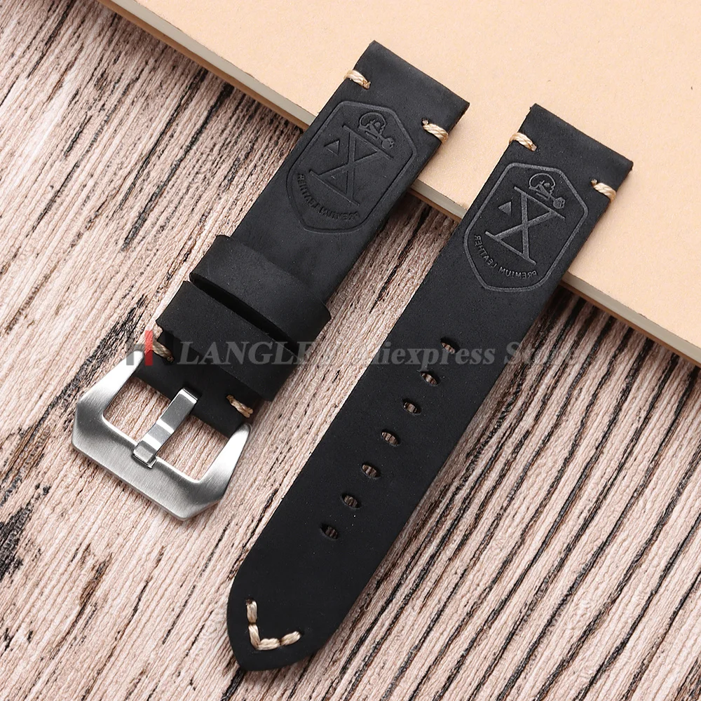 Handmade First Layer Cowhide Watch Strap for Panerai PAM Watchband 20mm 22mm 24mm 26mm Vintage Leather Strap Men Sport Bracelets