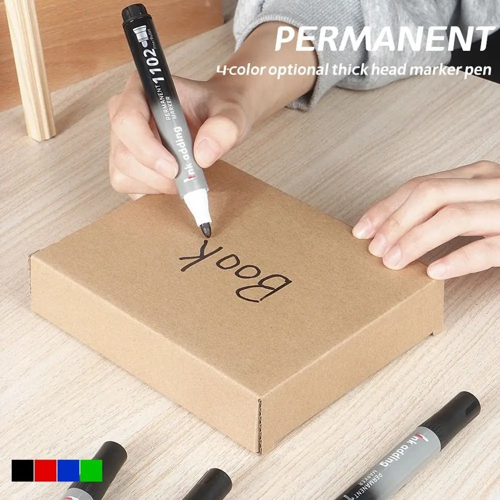 

12PCS/Set 3mm Permanent Marker Pen Waterproof Fine Point Art Marker Pen Quick Drying Large Capacity Oil-based Ink Marker Pen