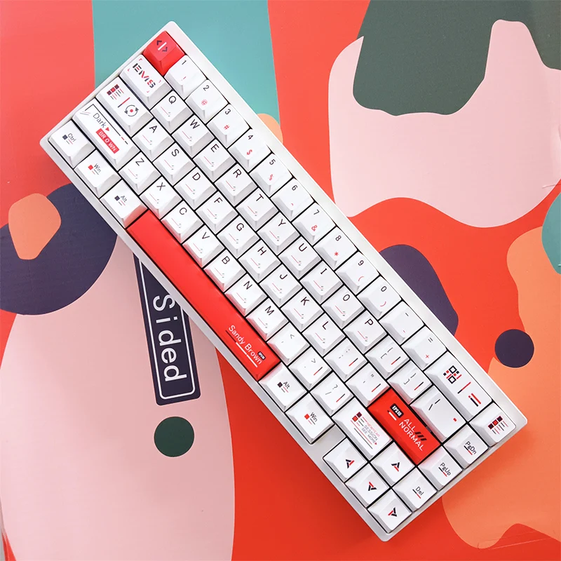 White Keycaps Cherry Pbt White Simple Keycaps Red Mechanical L-Shaped Enter Key 2.25/2.75U Space Bar Alice Layout Keycaps