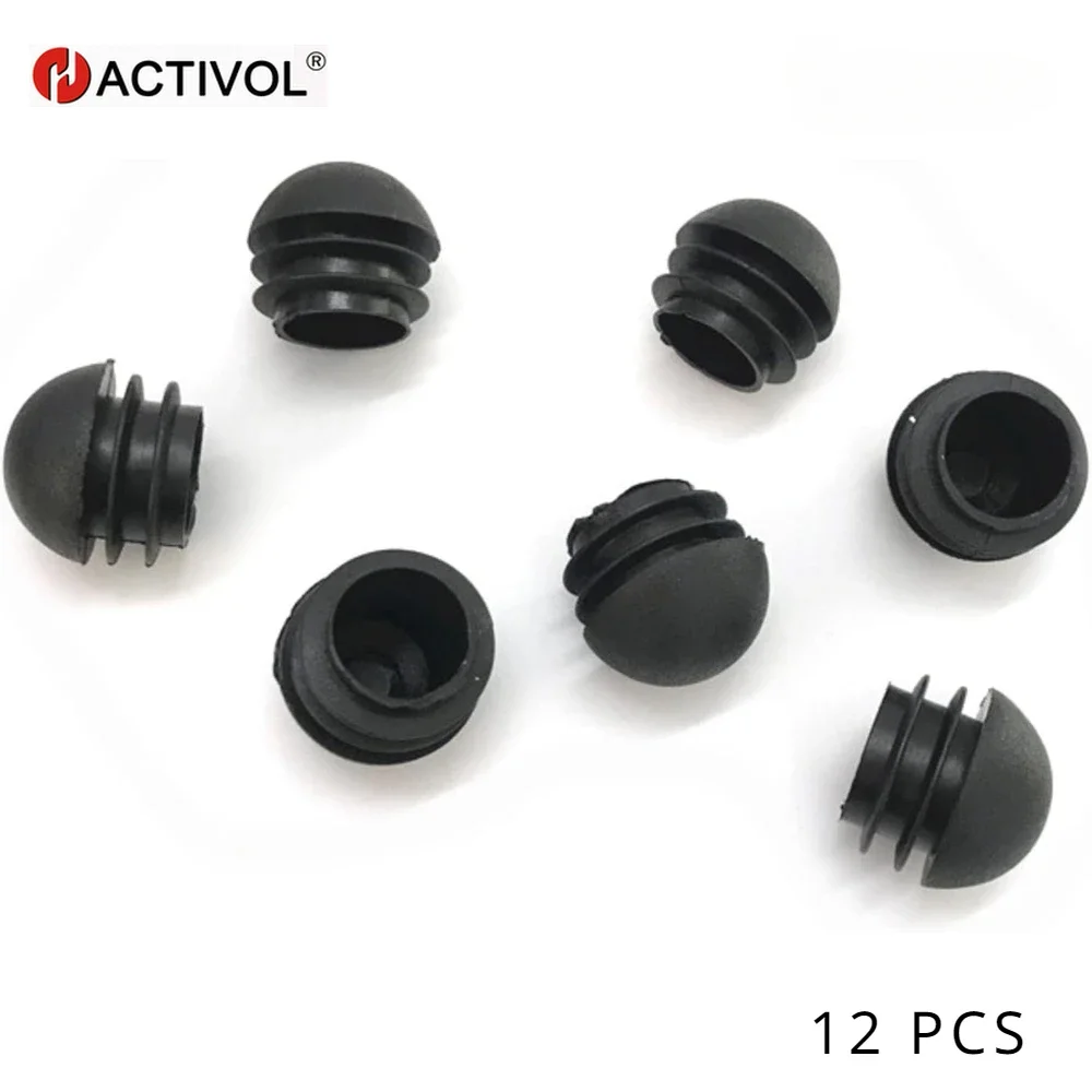 

12pcs Plastic Round Hole Plugs,Furniture Metal Pipe Hardware Plugs, Round Tube Inserts Furniture Glides for Tables and Chairs