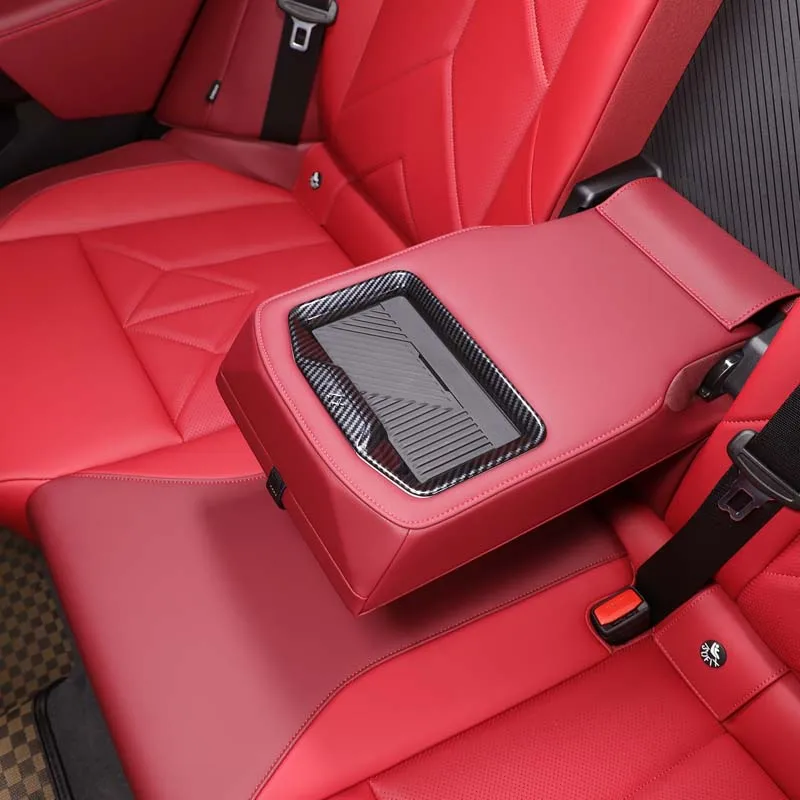 

metyoucar For BMW X3 G45 25-26 ABS Carbon Fiber Rear Armrest Storage Compartment Decorative Frame Cover Interior Car Accessories