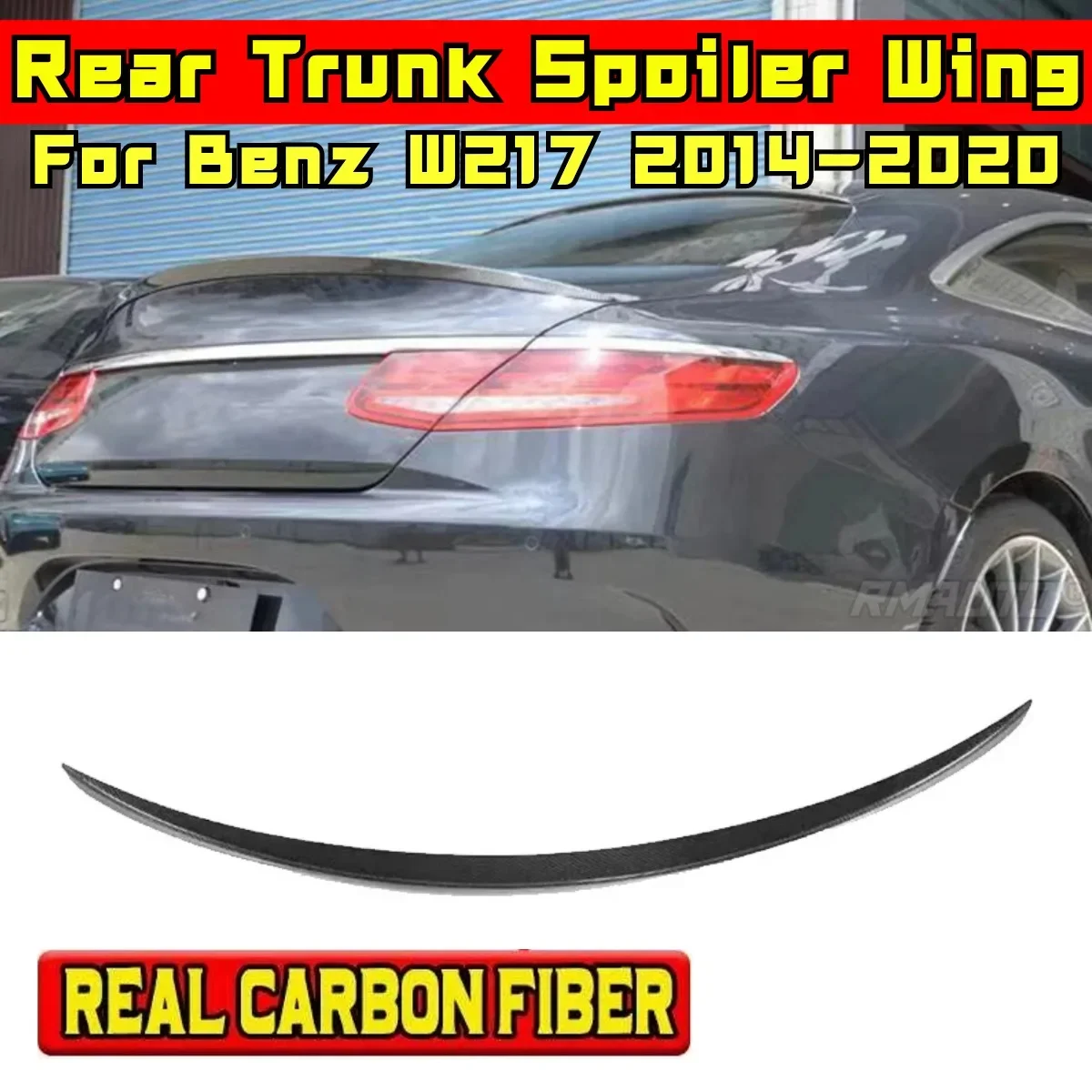 Car Rear Trunk Spoiler Exterior Part Car Rear Spoiler Wing For Mercedes-Benz S Class W217 C217 2 Door 2014-2020 Car Accessories