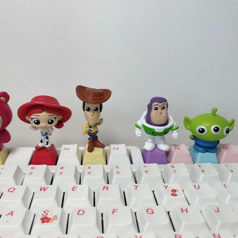 

Disney Animation Toy Story Doll Handmade Mechanical Keyboard Keycap Buzz Lightyear Three-eyed Boy Cross Axis Keycap Holiday Gift