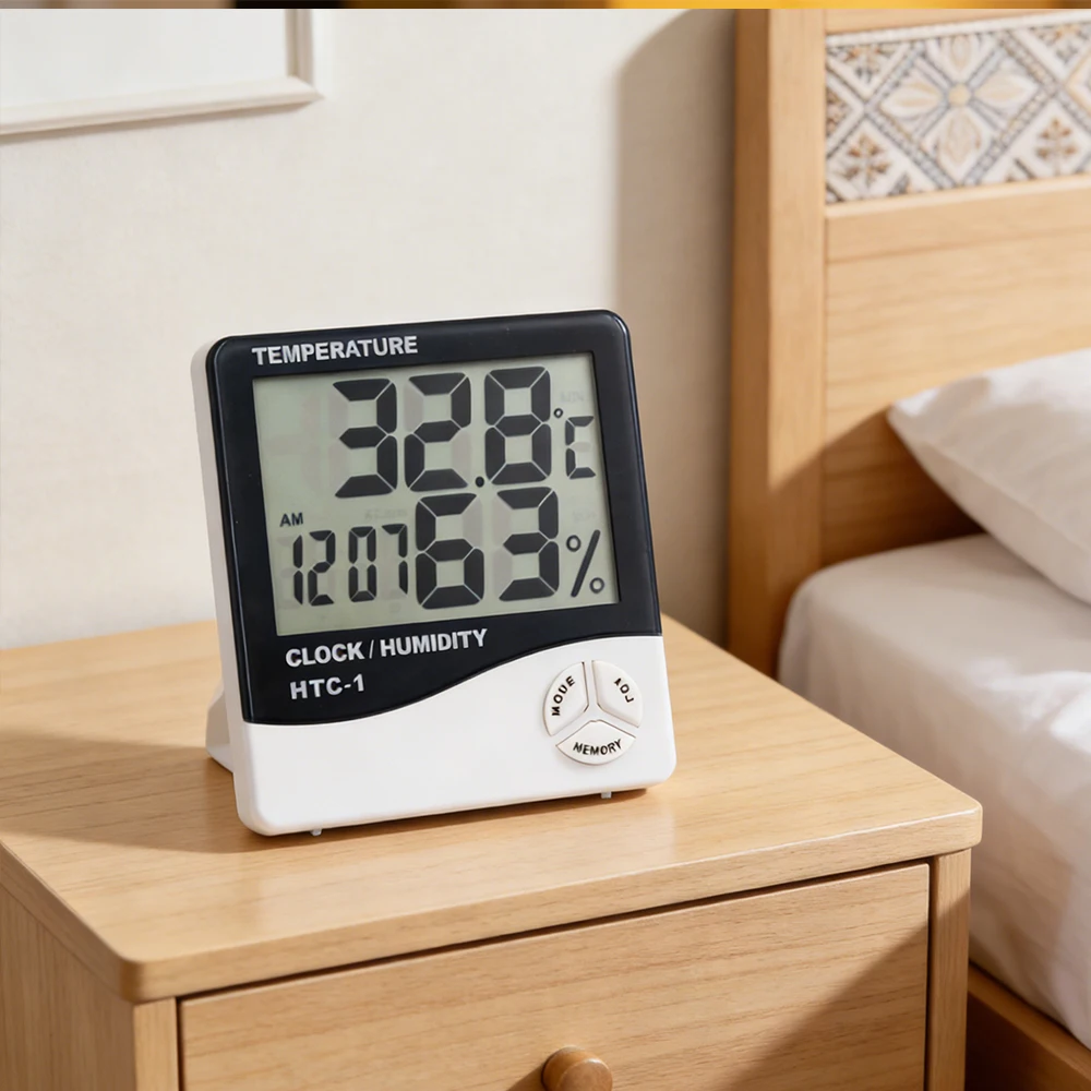 HTC-1 Digital Indoor Thermometer Hygrometer Temperature Humi