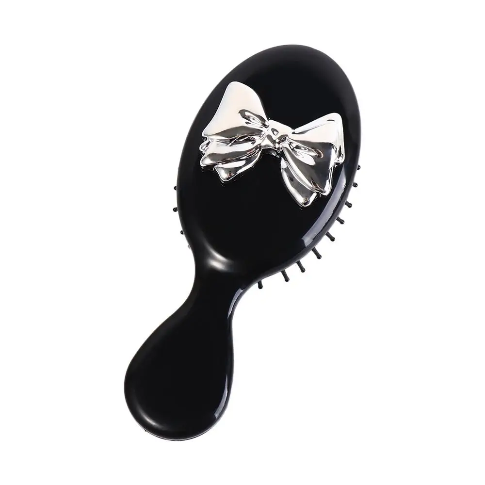 Korean Style 2 in 1 Comb Mirror Set Durable Lamb Bowknot Air Bag Hair Comb Makeup Tool Pocket Mirror Mini Foldable Hair Brush