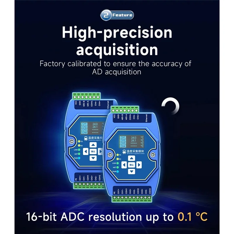 N93R 6 Way Temperature Acquisition Module Type K Modbus Thermocouple Input RS485 Ethernet Gateway Watchdog DNS Industrial
