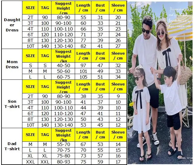 Completi coordinati per la famiglia madre figlia vestito estivo papà figlio t-shirt manica corta ragazza ragazzo papà mamma bambino vestiti coordinati bianco