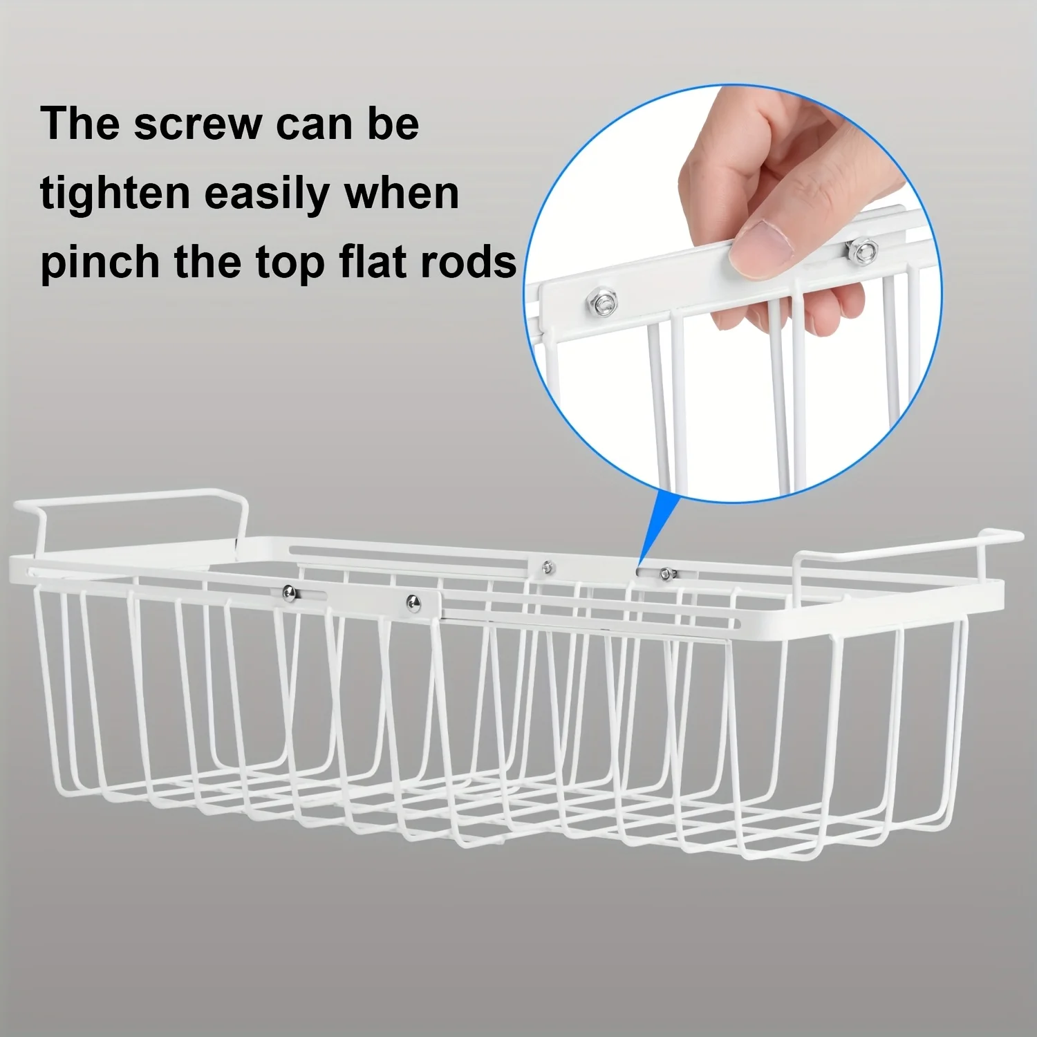 

Расширяемая корзина для хранения холодильника, 2 шт. — регулируемая сверхпрочная корзина из проволочной сетки длиной 15,6–24,3 дюйма с подвесной ручкой