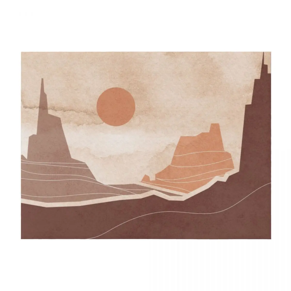 

Boho Sunset Mountain Throw Blanket Flannel Vintage Sofas Cute Blankets